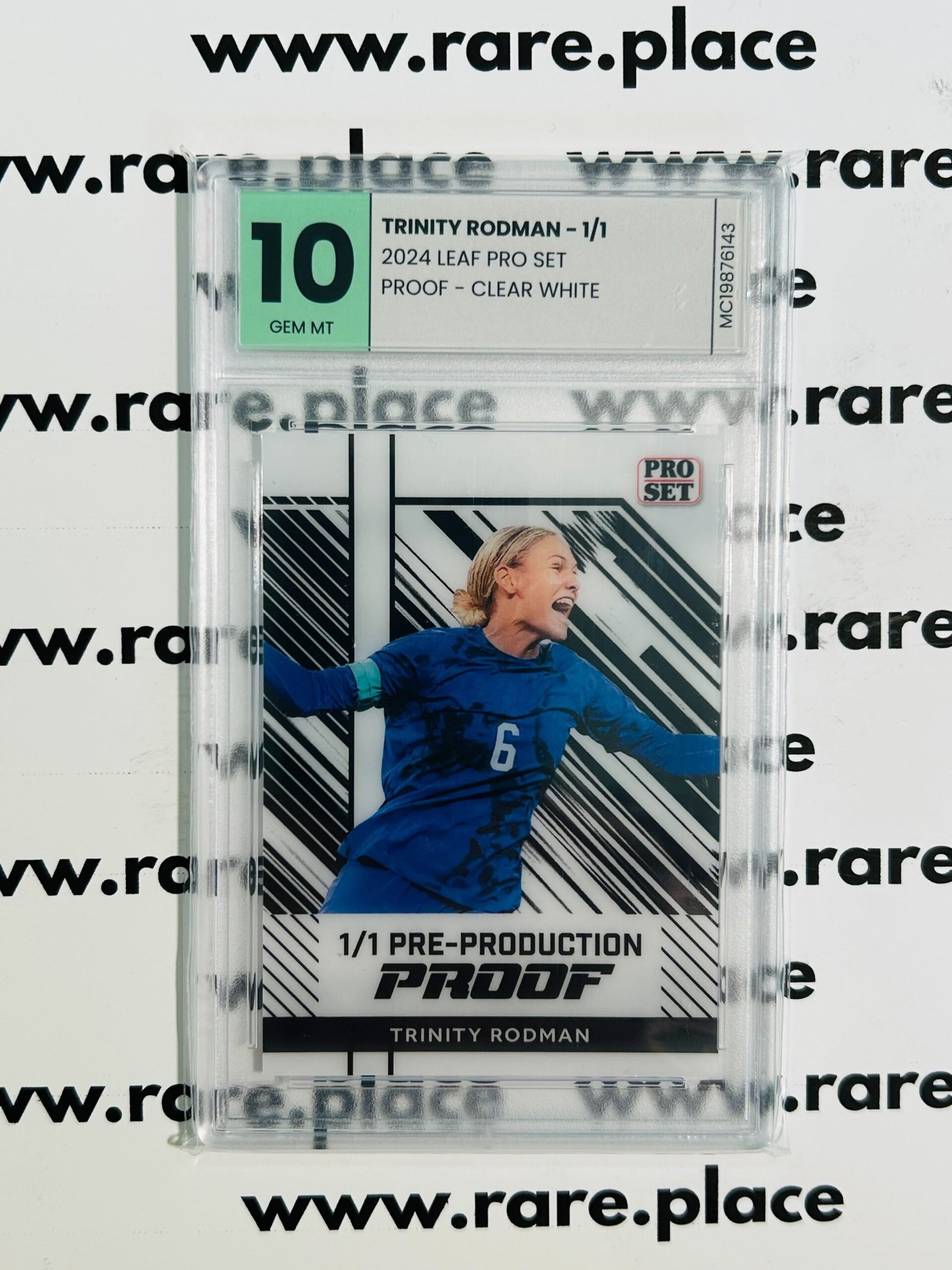 2024 Leaf Pro Set – Trinity Rodman 1/1 Proof Clear White GEM MINT 10