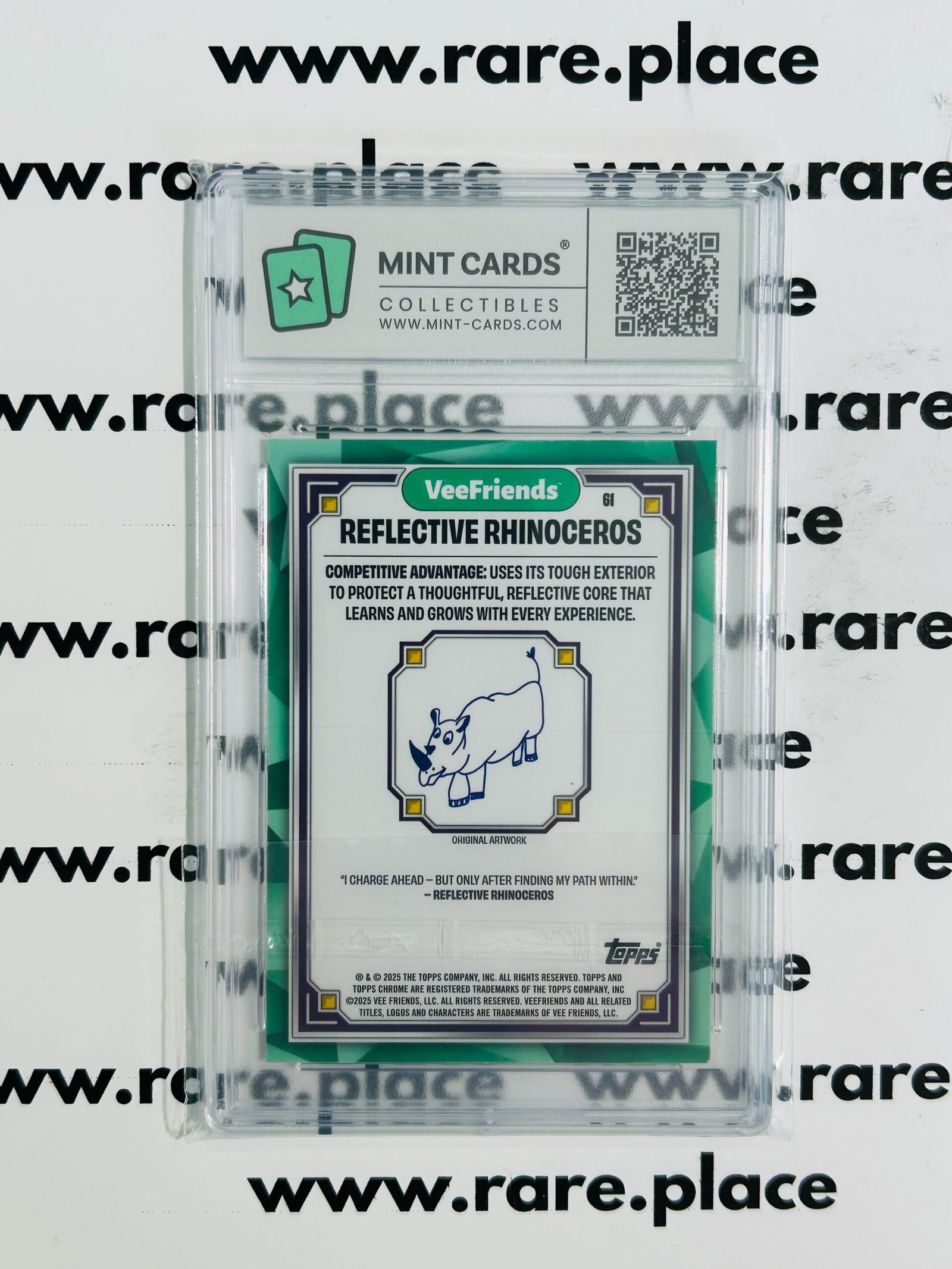 2025 Topps Chrome Reflective Rhinoceros Veefriends First Chrome #61 MINT 9 - Image 2