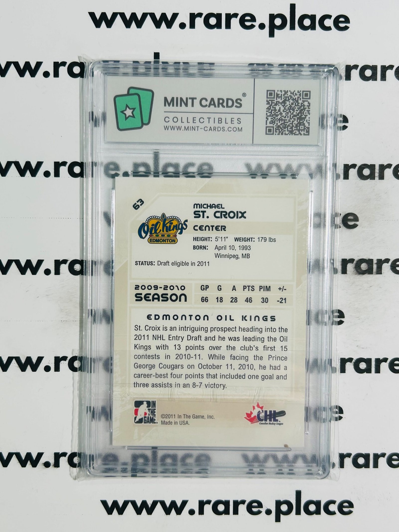2011 Upper Deck - Auto Michael ST. Croix #63 MINT 9 - Image 2