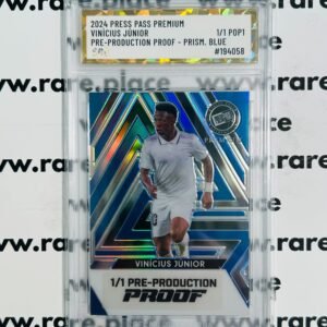 2024 Press Pass Premium Vinícius Júnior Pre-Production Proof – Prism Blue 1/1 SOC POP1