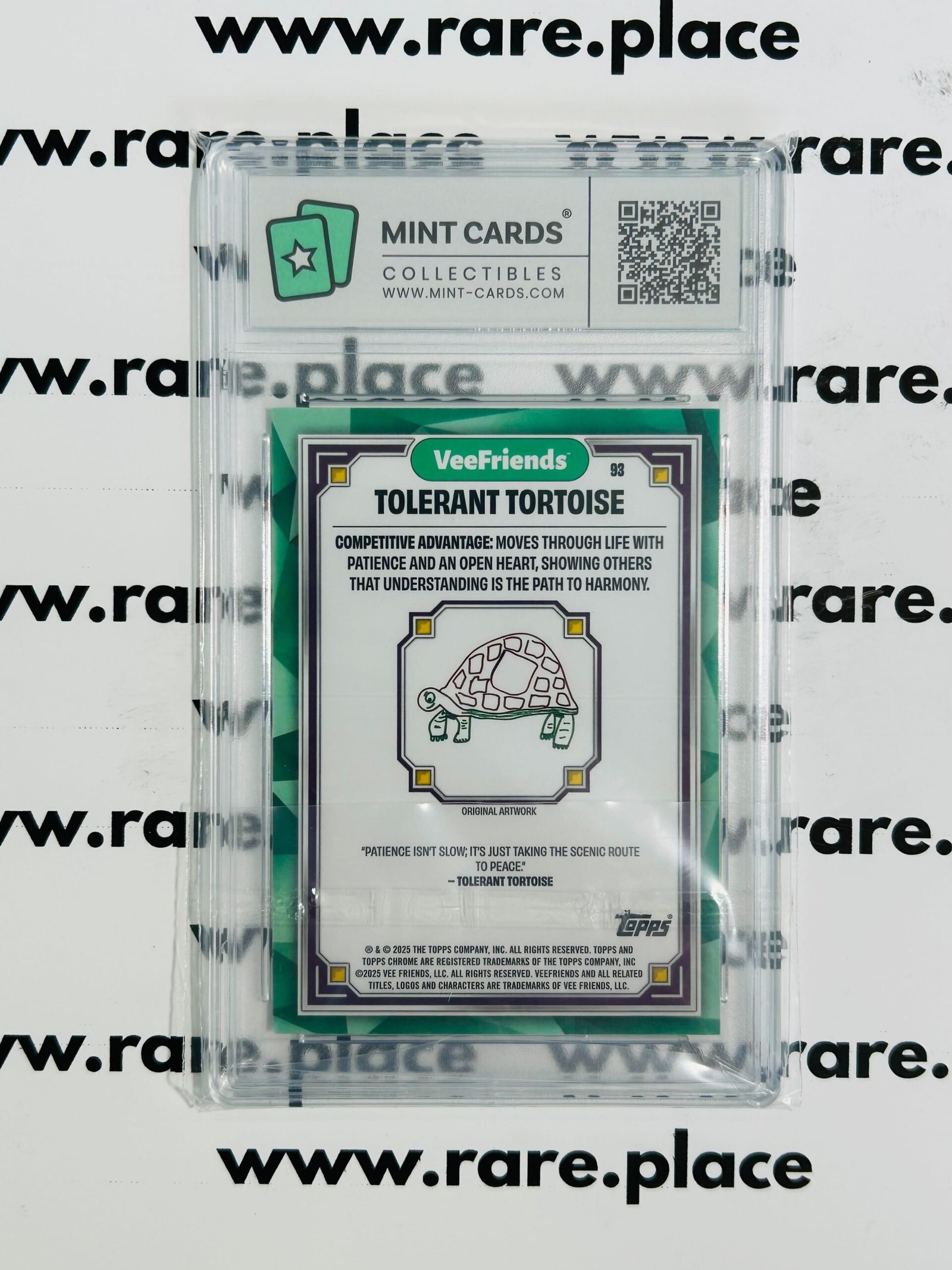2025 Topps Chrome Tolerant Tortoise Veefriends First Chrome #93 MINT 9 - Image 2