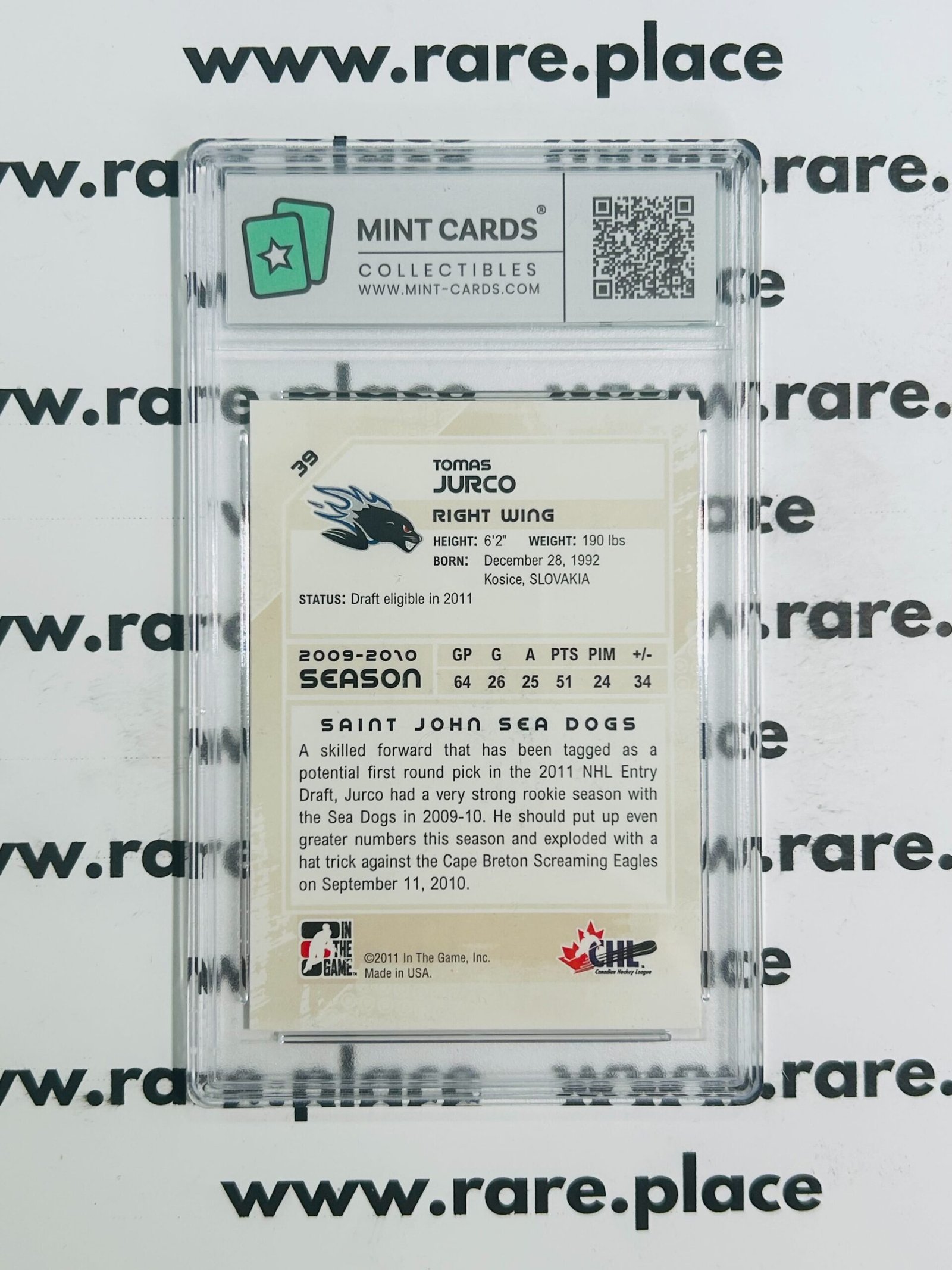 2011 Upper Deck - Auto Tomas Jurco #9 MINT 9 - Image 2