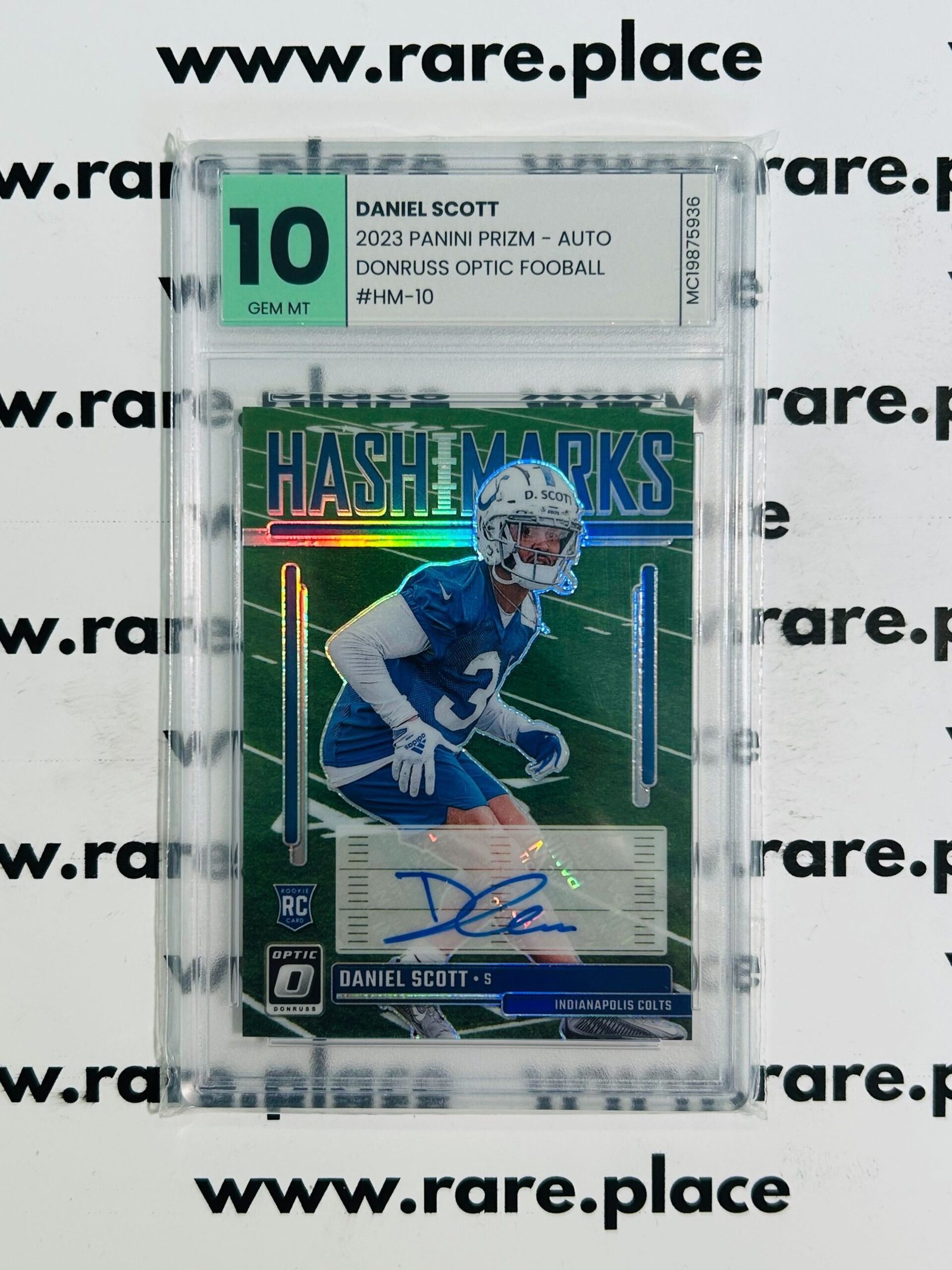 2023 Panini Prizm - Auto Daniel Scott Donruss Optic Football #HM-10 GEM MT 10