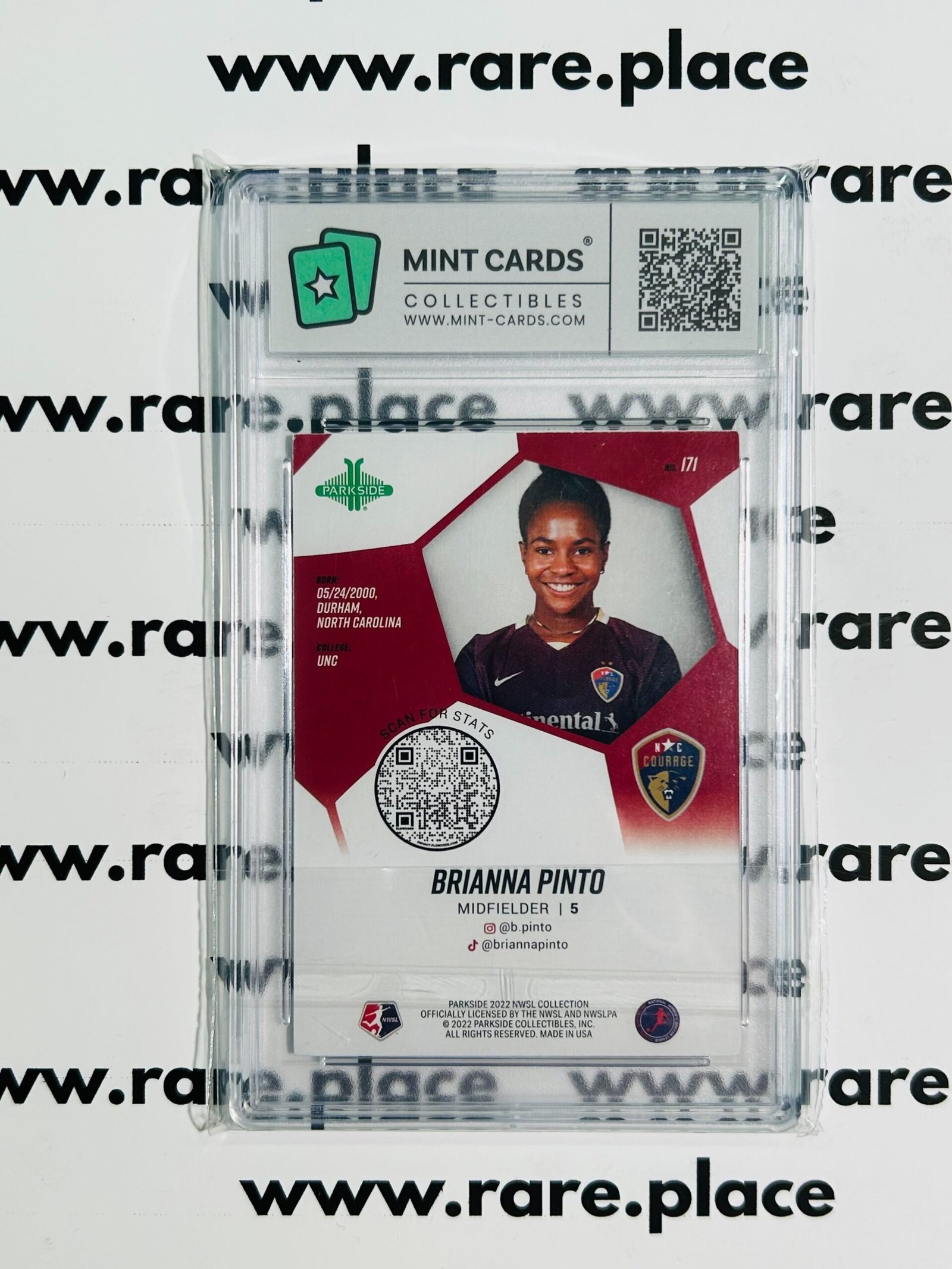 2022 Parkside – Auto Brianna Pinto NWSL Collection #171 NEAR MT-MT 7 - Image 2