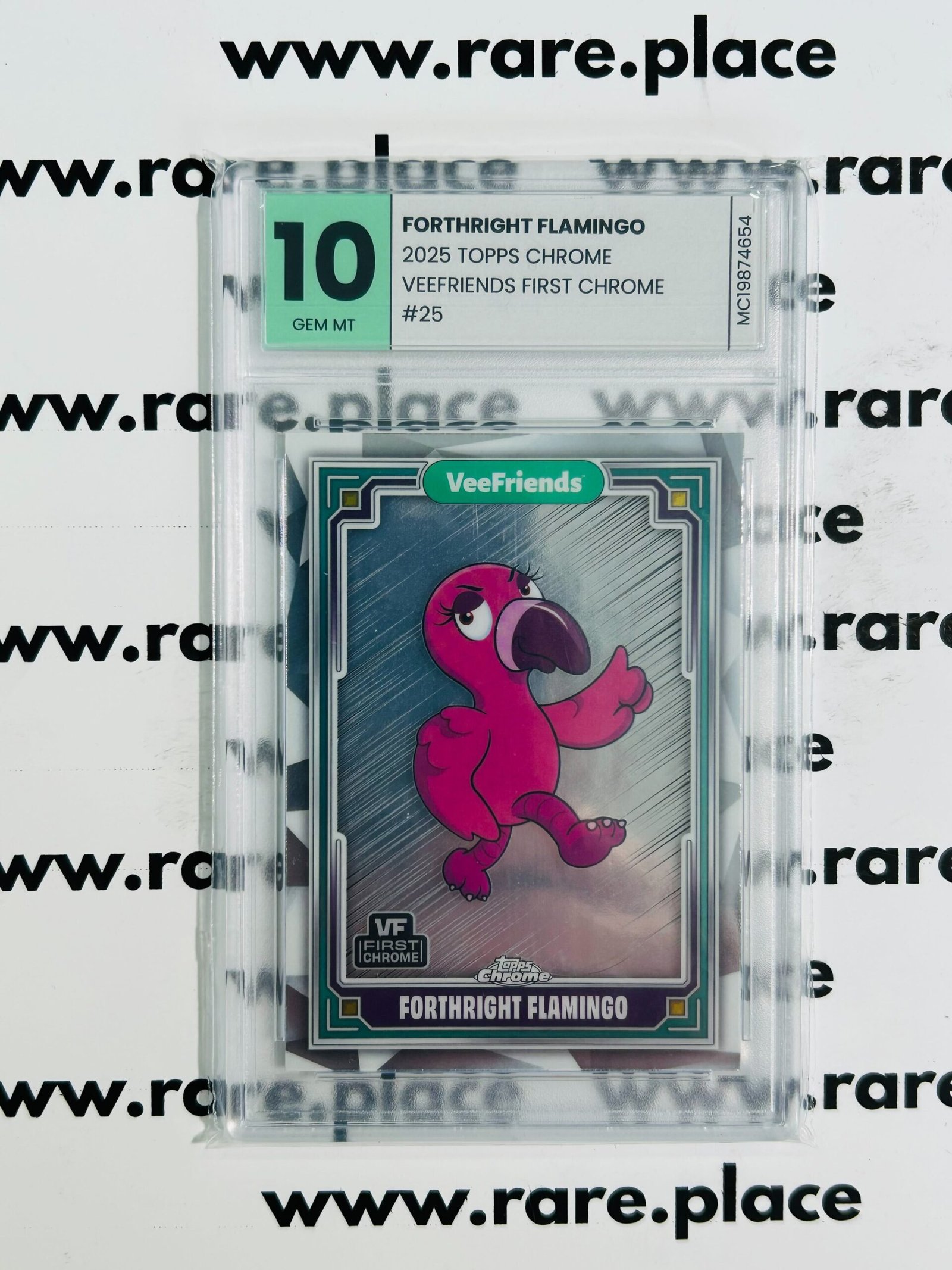 2025 Topps Chrome Forthright Flamingo Veefriends First Chrome #25 GEM MINT 10