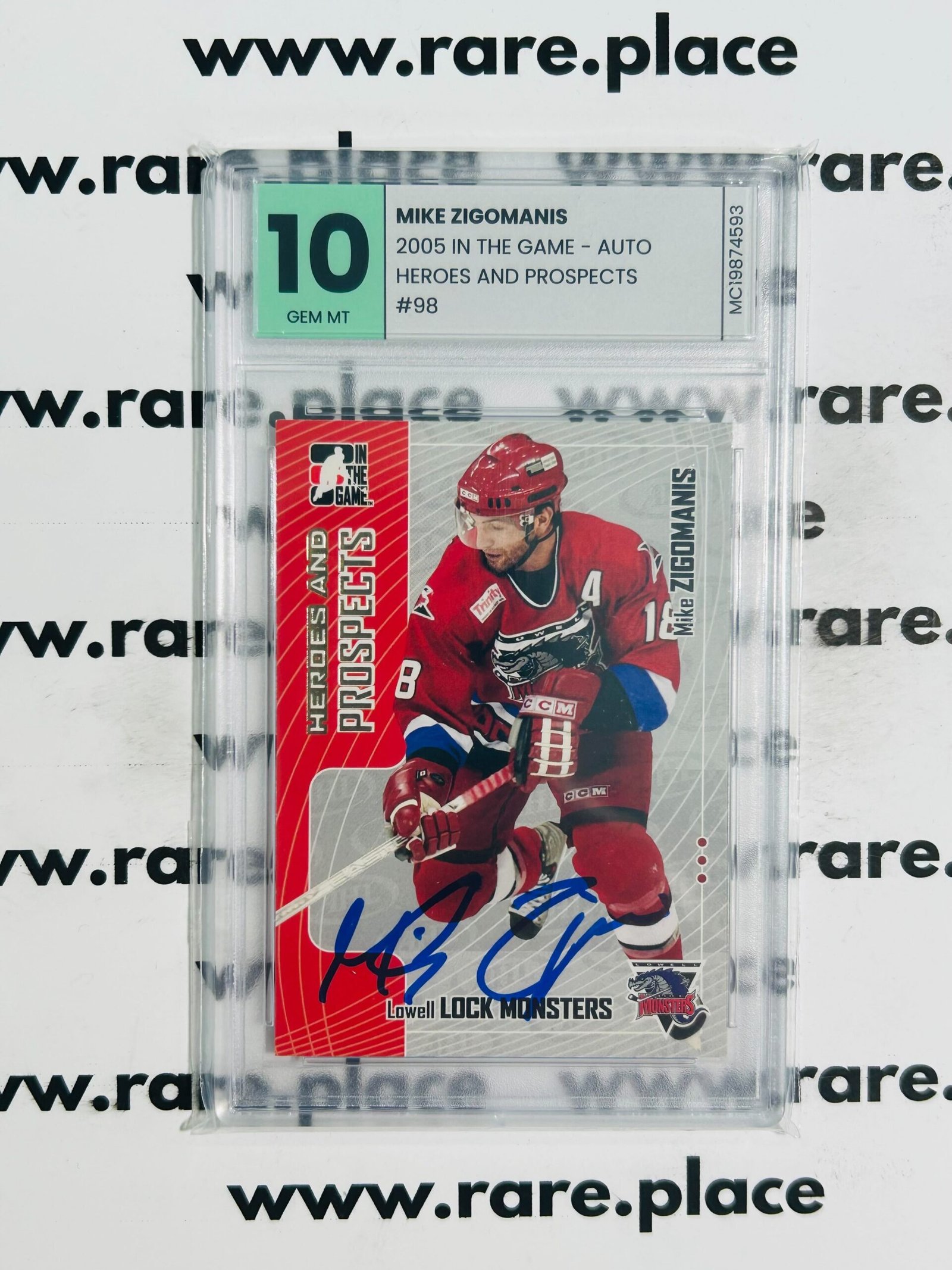 2005 In The Game - Auto Mike Zigomanis Heroes And Prospects #98 GEM MINT 10