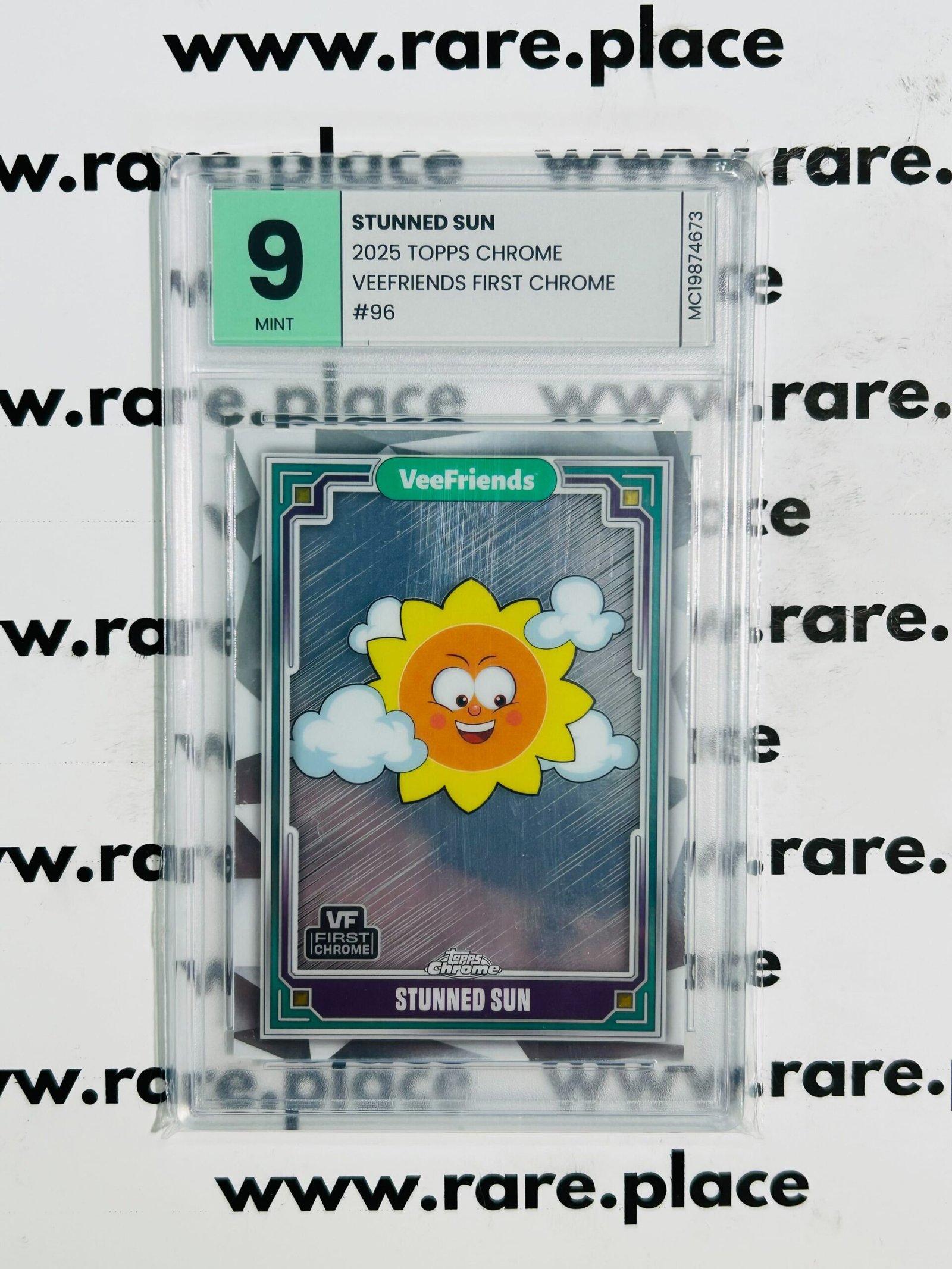 2025 Topps Chrome Stunned Sun Veefriends First Chrome #96 MINT 9
