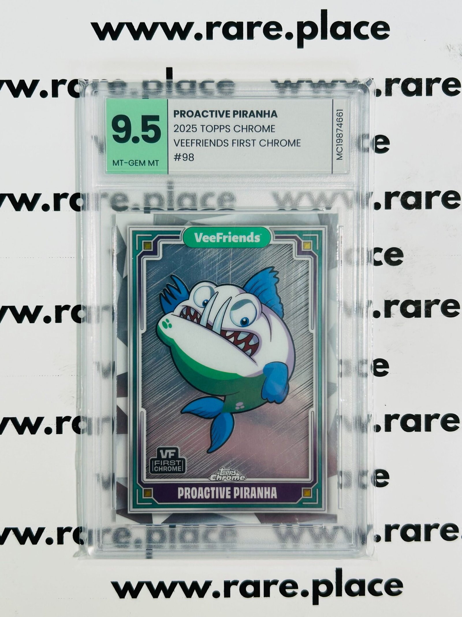 2025 Topps Chrome Proactive Piranha Veefriends First Chrome #98 MT-GEM MT 9.5