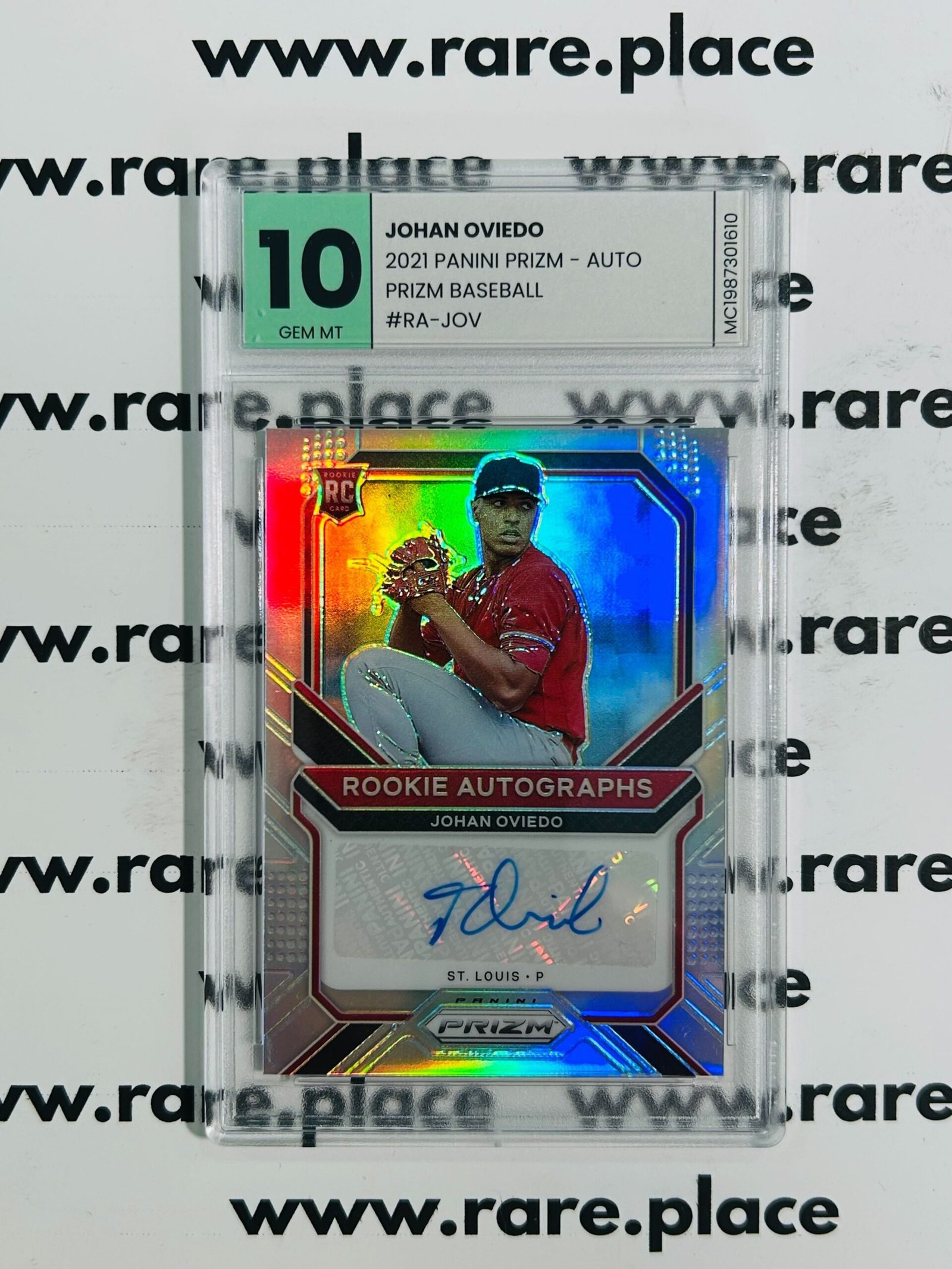 2021 Panini Prizm – Auto Johan Oviedo Prizm Baseball #RA-JOV GEM MINT 10