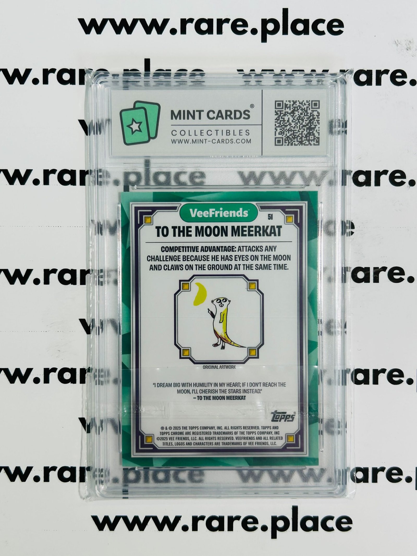 2025 Topps Chrome To The Moon Meerkat Veefriends First Chrome #51 MINT 9 - Image 2